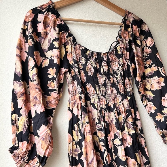 NWT Saltwater Lux Black Pink Vye Midi Floral dress Sz S - Picture 8 of 12